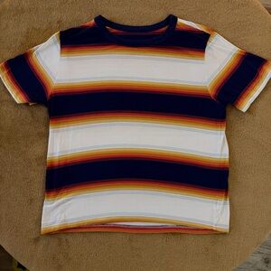 American Eagle Outfitters Striped Tee - Navy, Orange, White